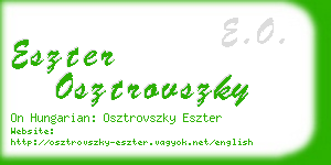 eszter osztrovszky business card